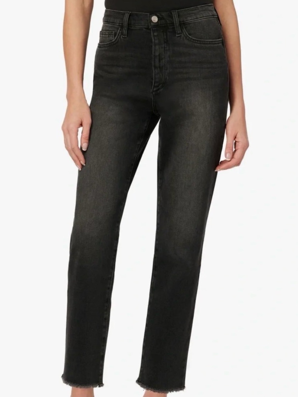 Joe’s Jeans Black Straight Ankle with Raw Hem